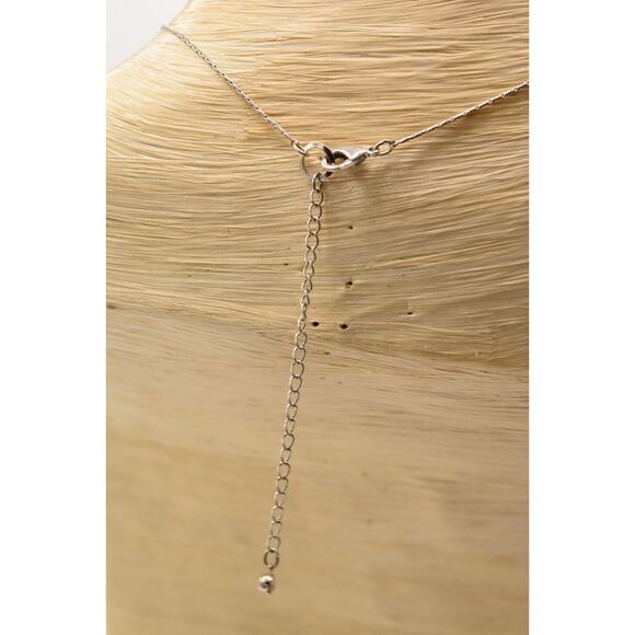 Cabochon Pendant Necklace Silver Tone Chain Faux Turquoise Inlay Dangle Bin7A - Picture 10 of 12